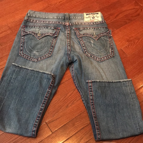 True Religion Straight Leg Distressed Denim Jeans - Picture 5 of 9